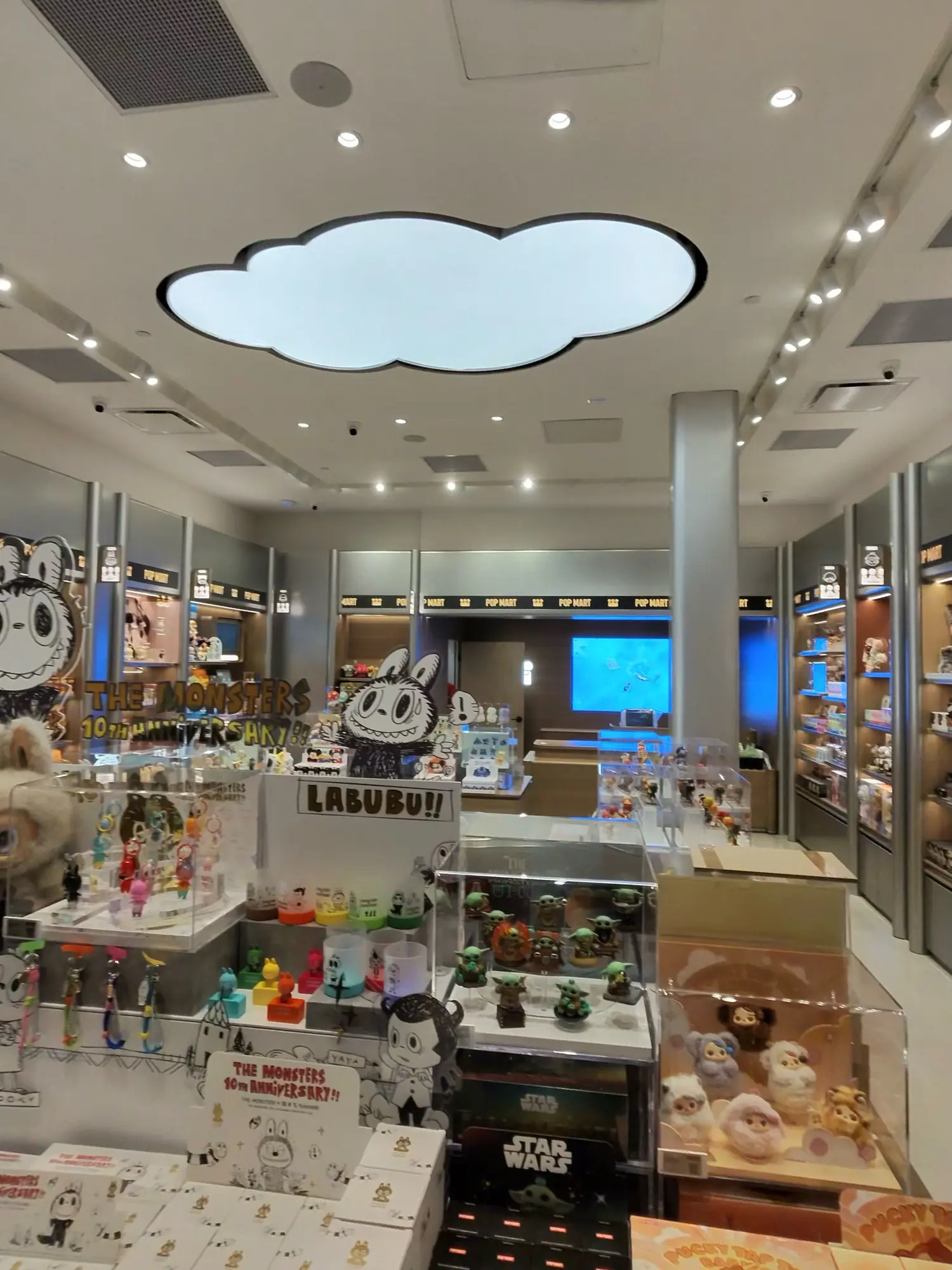 The same store open for business, shelves stocked and floors clean.